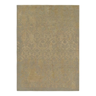 Rug & Kilim’s European-Style Rug in Gold With Trellises and Floral Patterns For Sale