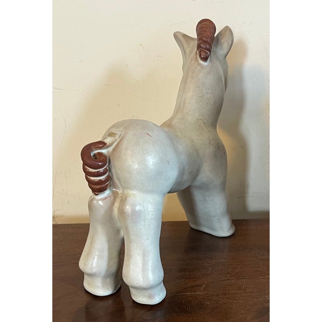 Mid-Century Modern 1940's Swedish Mid-Century Modern Pottery Horse by Vicke Lindstrand for Uppsala Ekeby - "Häst" For Sale - Image 3 of 15