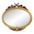 Oval 1940s Wall Mirror With Gold Frame And Floral Decoration In Louis XVI Style For Sale