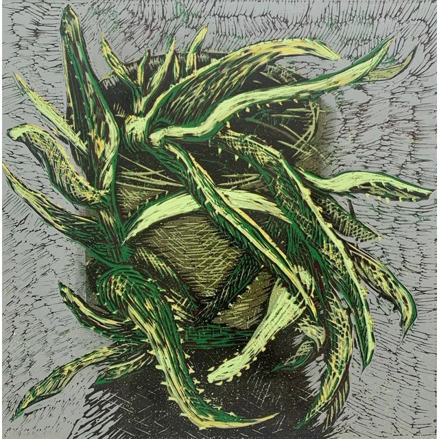 Marta Garbaczewska, Aloe, 2018, Linocut For Sale
