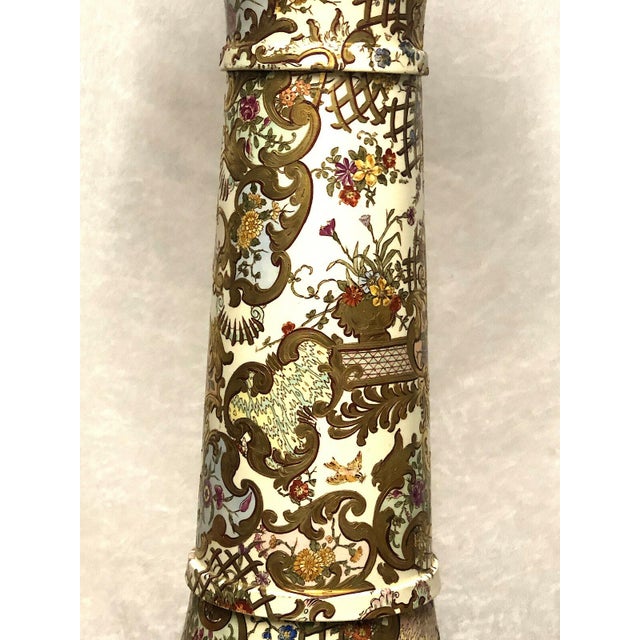 Antique Fischer J. Budapest Charlotte Porcelain Flower Stand, 1890 For Sale - Image 9 of 13