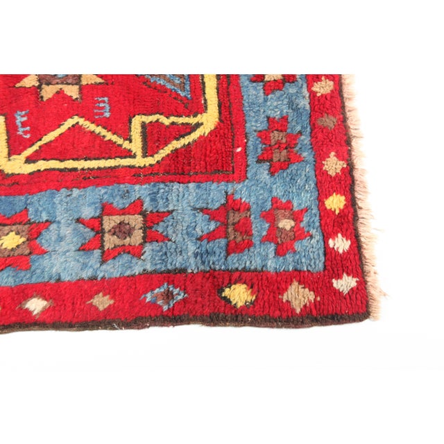 Early 20th Century Vintage to Antique Konya Tribal Rug – Pure Wool, Bold Anatolian Geometry -3' X 5' For Sale - Image 5 of 17