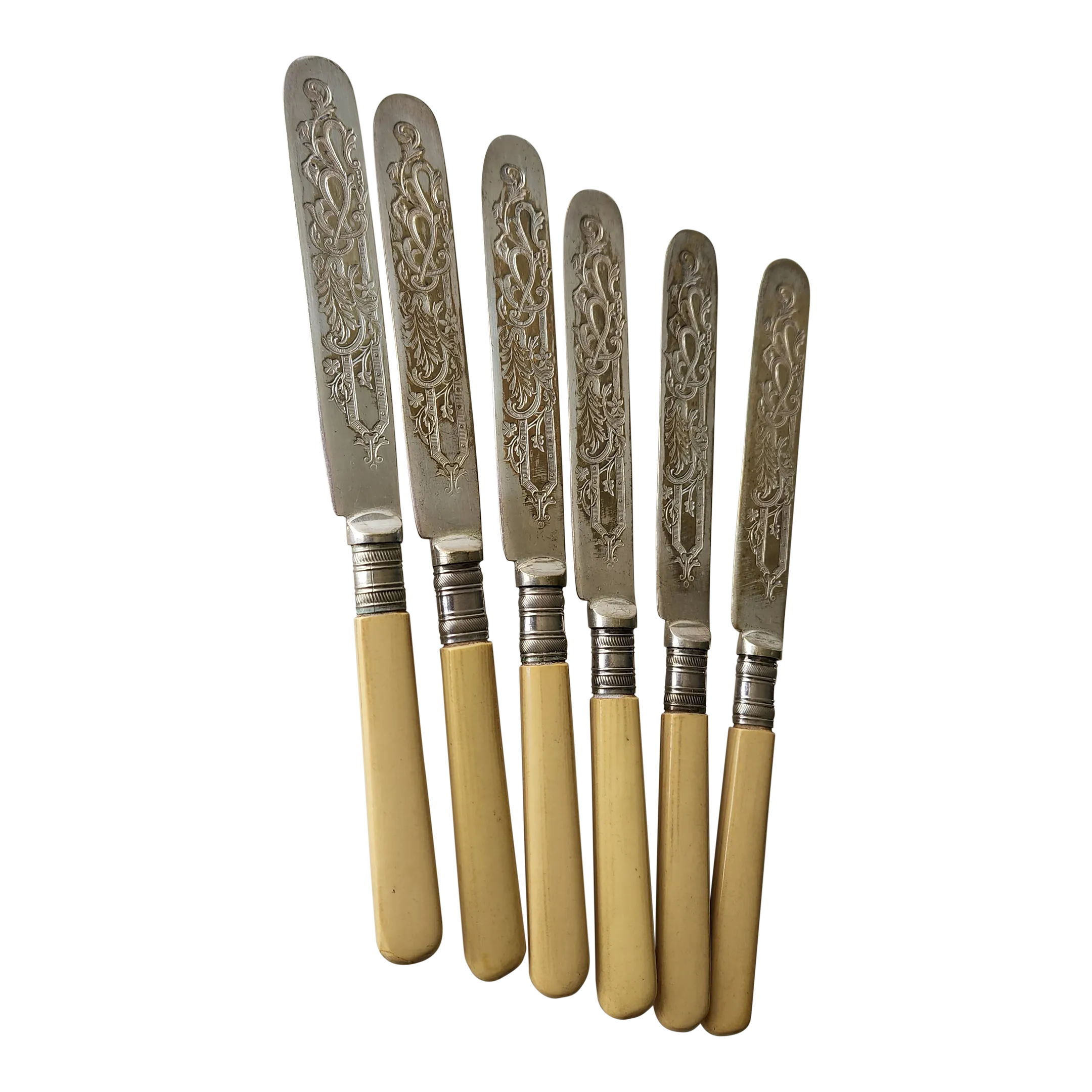 Antique English Sheffield Epns A1 Silverplate Butter Knives Set of