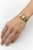 1940s Retro 14k Gold Ruby and Diamond Buckle Bracelet With Brick Link For Sale - Image 13 of 13