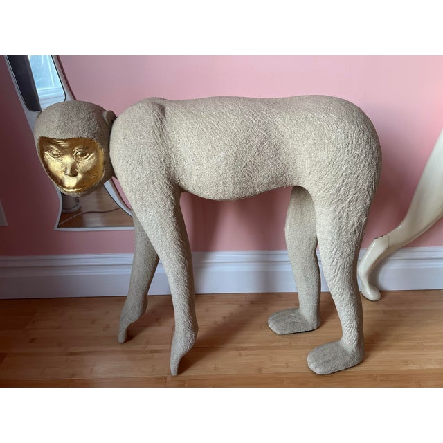 1980 Texture Life Size Monkey Statues - a Pair For Sale - Image 10 of 12