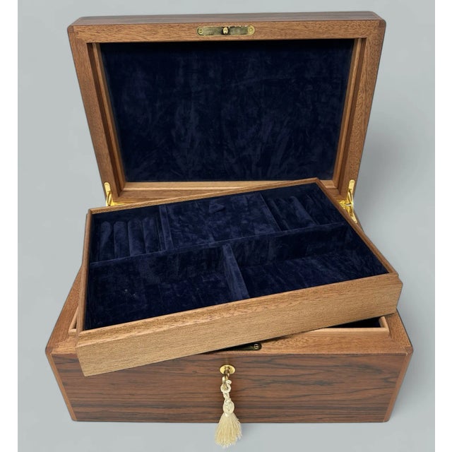 Wood Mahogany Ladys Gentlemans Handmade Jewelry Casket Box Manning Ireland Irish New For Sale - Image 7 of 12