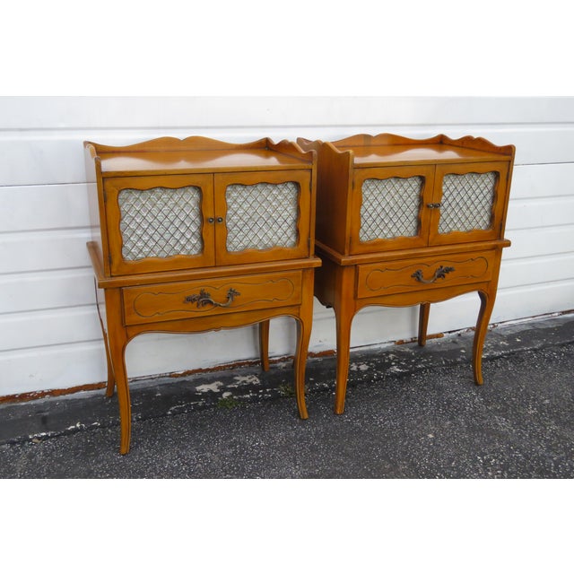 French Cherry Nightstands Side End Tables By Stiehl Furniture A Pair Chairish