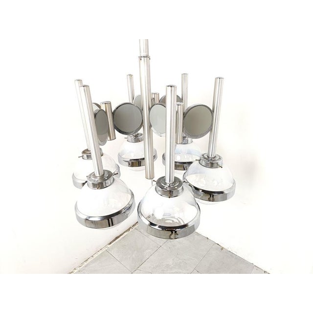 Glass Vintage Italian Space Age Glass Globe Chandelier, 1970s For Sale - Image 7 of 11