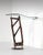 Corner Console with Monopod and Shaped Glass by Giordani Pierluigi, 1950s, in Good conditions. Designed 1950 to 1959