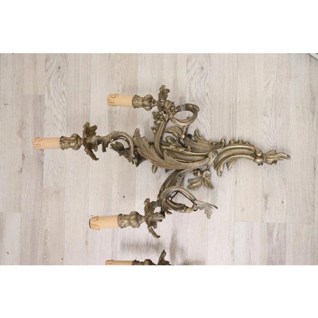 Antique Golden Bronze Sconces, Set of 2 For Sale - Image 3 of 11