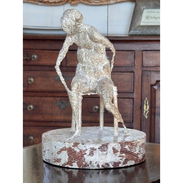 Abstract Mid 20th Century Abstract Sculpture of a Seated Figure For Sale - Image 3 of 7