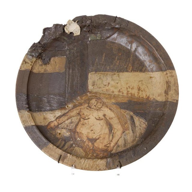 Earthenware Plate in Embossed Terracotta For Sale - Image 6 of 6