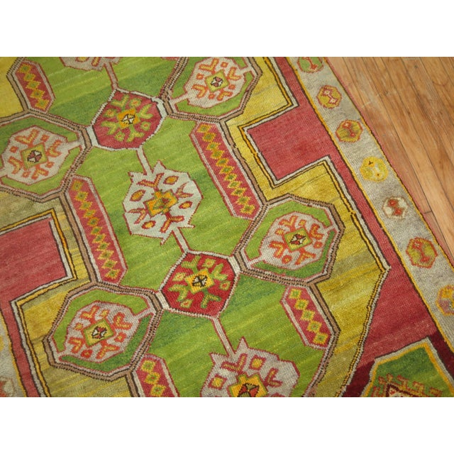 Apple Green Turkish Konya Carpet For Sale In New York - Image 6 of 6