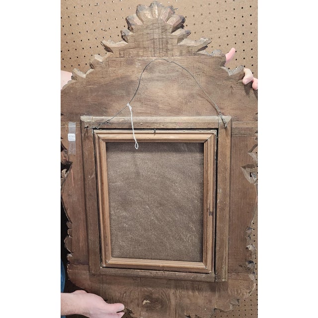 Wood Late 19th Century Divine Shepherdess Original Oil Paniting For Sale - Image 7 of 11