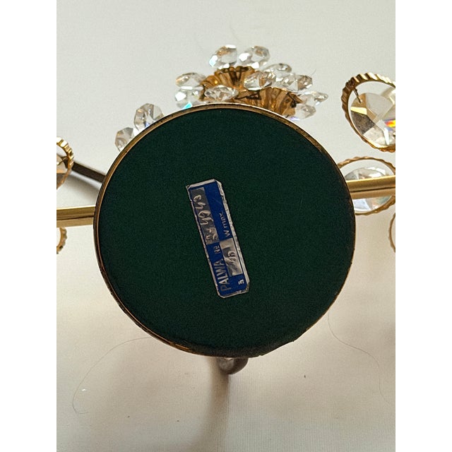 Vintage Brass Lead Crystal Table Lamp from Palwa, 1960s For Sale - Image 4 of 17