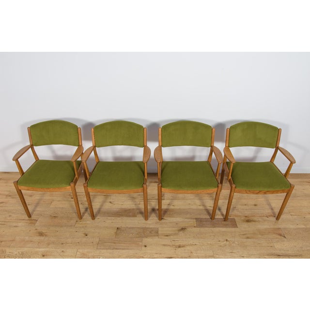 1960s Mid-Century Oak Dining Chairs Model J62 by Poul M. Volther for FDB Mobler, Denmark, 1960s, Set of 4 For Sale - Image 5 of 18