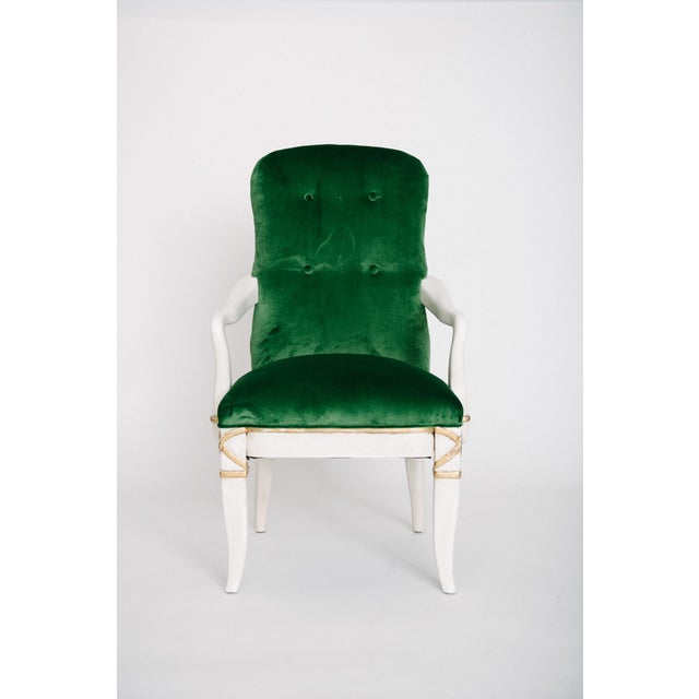 Marge Carson 1980s Set of 10 Emerald Green Velvet Dining Chairs Attr. Marge Carson For Sale - Image 4 of 11