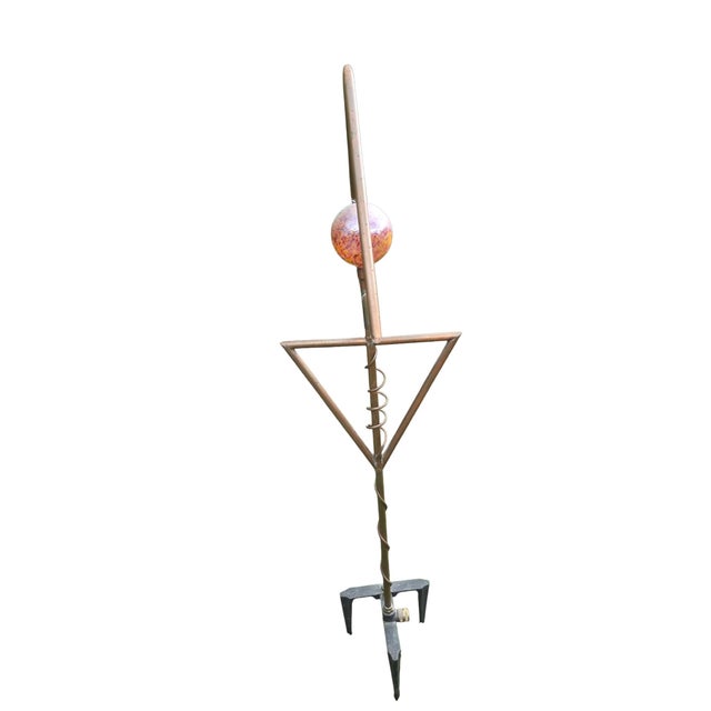 1990s Vintage Post-Modern Abstract Copper Orb Garden Sprinkle Sculpture Modernism For Sale - Image 5 of 10