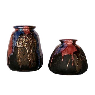 Sardinian Vintage Ceramic Vases by Claudio Pulli, Set of 2 For Sale