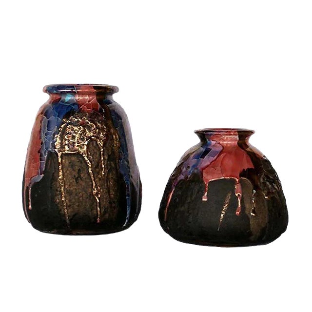 Sardinian Vintage Ceramic Vases by Claudio Pulli, Set of 2 For Sale