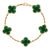 Vca 18k Yellow Gold Malachite Alhambra Bracelet For Sale