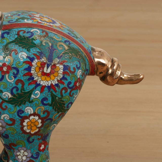 Pair of Vintage Chinese Cloisonne Horses For Sale - Image 15 of 18