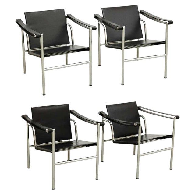 LC1 Armchairs by Jeanneret and Perriand, Set of 4 For Sale