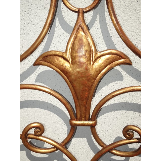 Vintage French Style Gold Gilt King Headboard by Palladio Made in Italy For Sale - Image 11 of 12