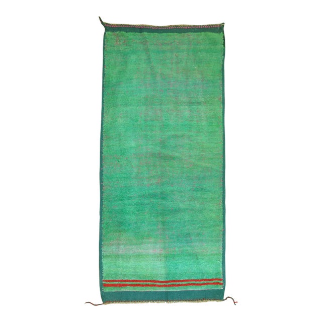 Zabihi Collection Green Vintage Anatolian Carpet For Sale