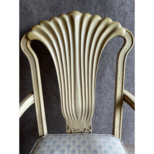 Wood Pair of Gustavian Arm Chairs With Bee Upholstery For Sale - Image 7 of 12