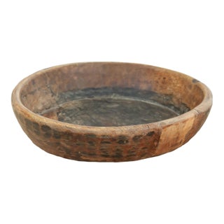 16" Dm Antique Rustic Farmhouse Wood Bowl For Sale