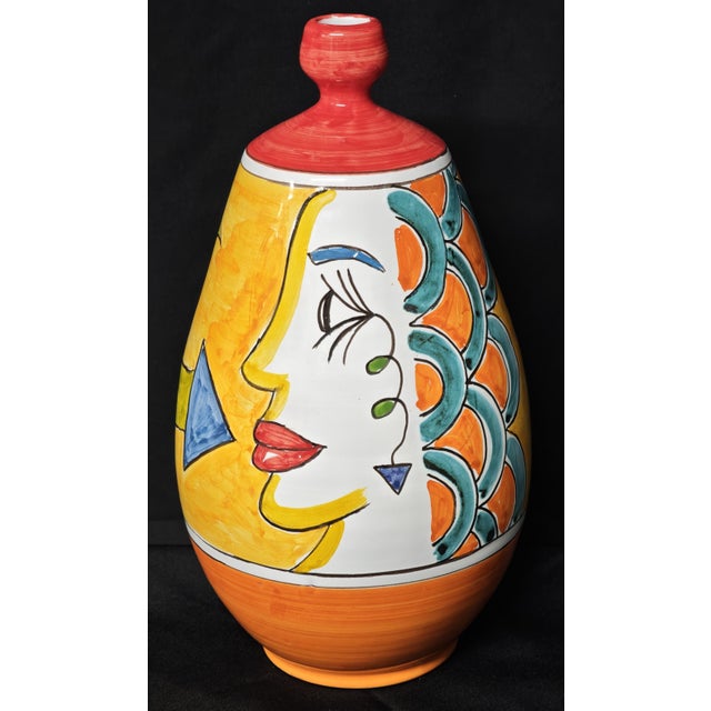Modernist Abstract Ceramic Bottle Vase from Vietri For Sale - Image 10 of 10