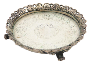 Silver Ring Holder with Grid and Three Support Points