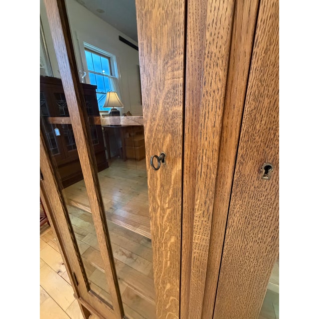 Wood Double Door Stickley Bookcase For Sale - Image 7 of 11