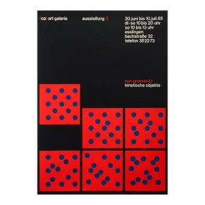 1965 German Exhibition Poster, Kinetic Objects by Gerhard Von Graevenitz