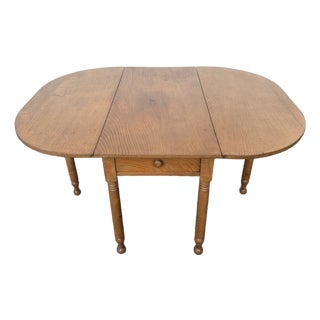 Antique Oak Gate Leg Drop Leaf Table For Sale
