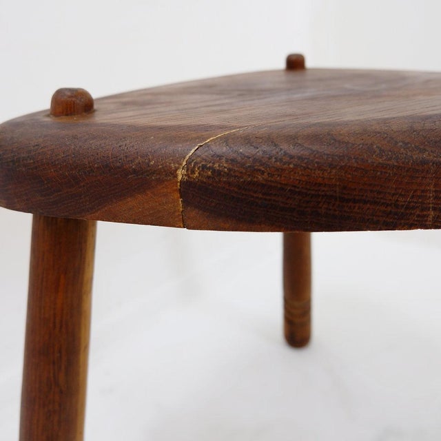 Rustic Rustic Tripod Stool with Triangular Seat, 1960s For Sale - Image 3 of 14