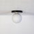 Modern Globe Flush Mount Black, 5 Inch Glass Globe, by Research.Lighting, Modern, Minimal For Sale - Image 3 of 9
