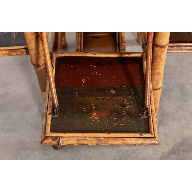19th Century French Bamboo & Lacquer Side Table, 1870 For Sale - Image 15 of 17