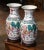 Mid 20th Century Pair of Mid-Century Chinese Famille Rose Porcelain Vases on Wood Bases For Sale - Image 5 of 12