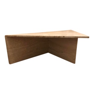 Mid 20th Century Triangle Travertine Coffee Table For Sale