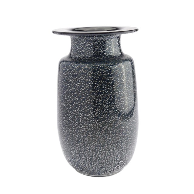 Silver Leaf Infused Blown Case Glass Vase by Seguso Verti D'Arte, 1970