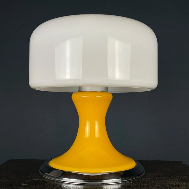 Mid-Century Italian Yellow Table Lamp, 1970s For Sale - Image 13 of 13