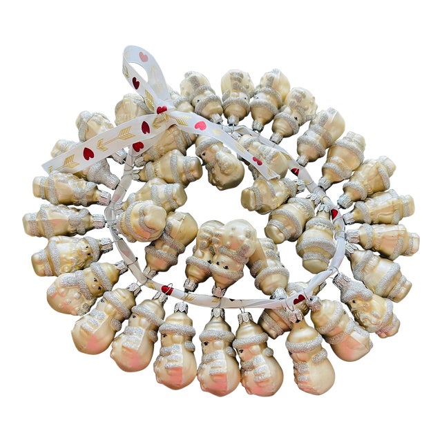 40 S Cute Mini Silver Glass Christmas Ornaments- For Sale