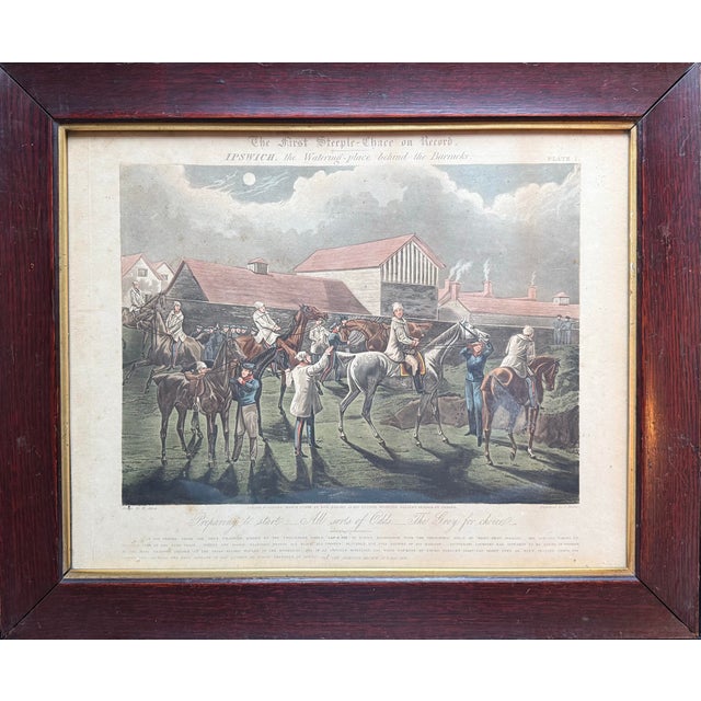 The First Steeple Chase on Record hand colored engravings. Beautiful engravings by J.Harris 1839