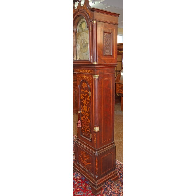 Late 19th Century 19th Century English Mahogany Inlaid Tall Case Grandfather Clock j.c Jennens For Sale - Image 5 of 17
