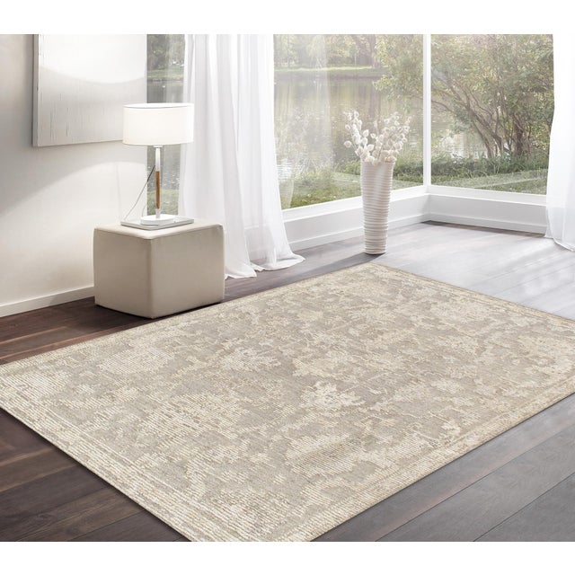 2020s Pasargad Home Oushak Taupe Wool Area Rug- 8' 9'' X 9'11'' For Sale - Image 5 of 5