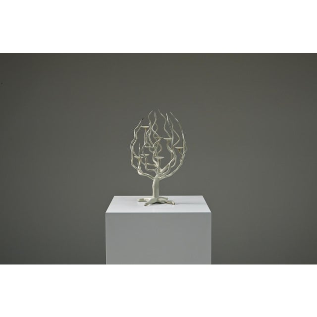 Brutalist White Tree of Life Candleholder, 1970s For Sale - Image 9 of 9