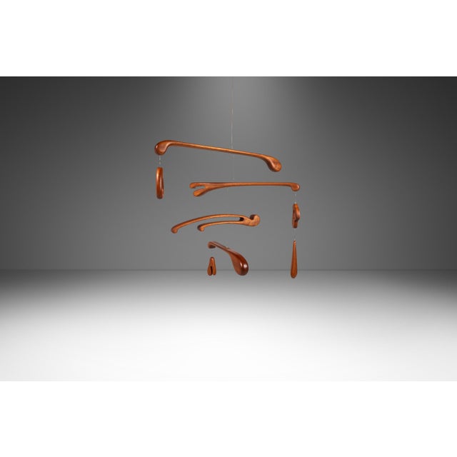 Organic Modern Hanging Nursery Mobile in Solid Sapele by Mark Leblanc for Leblanc Studios, Usa, Circa 2020's For Sale - Image 4 of 12