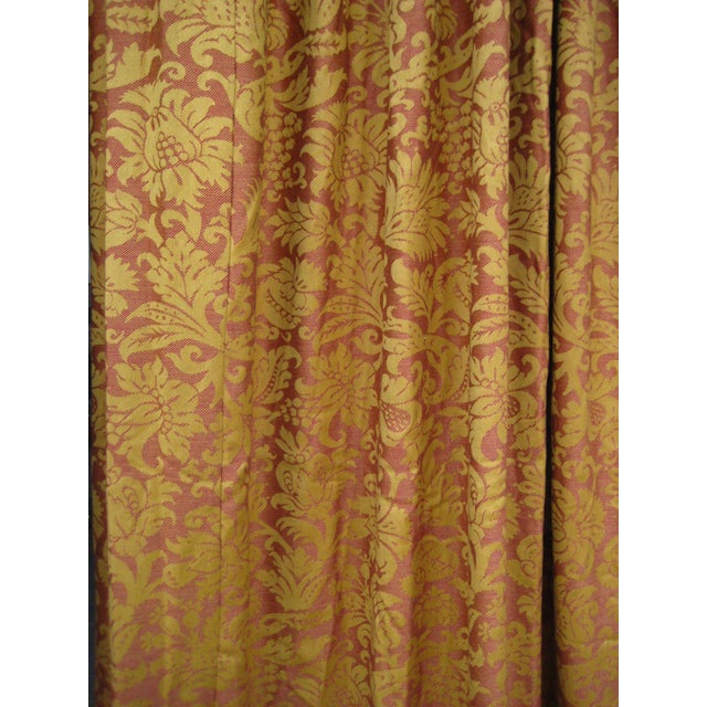 Beautifully opulent and rich this magnificent pair of curtains present a rich gold and burgundy coloring with a stunning...